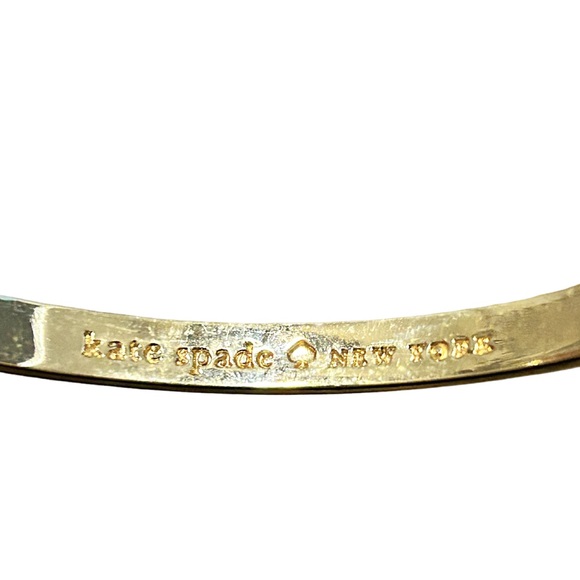 Vintage Kate Spade “Et Cetera” Gold Tone Polka Dot Bangle - Picture 6 of 7